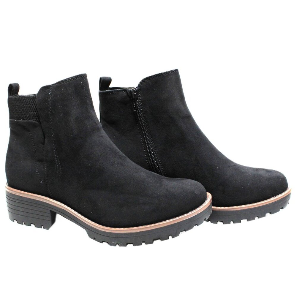 Sun + Stone Kandy Zipper Dressy Bootie Ankle Boots Black Women’s Size 8M